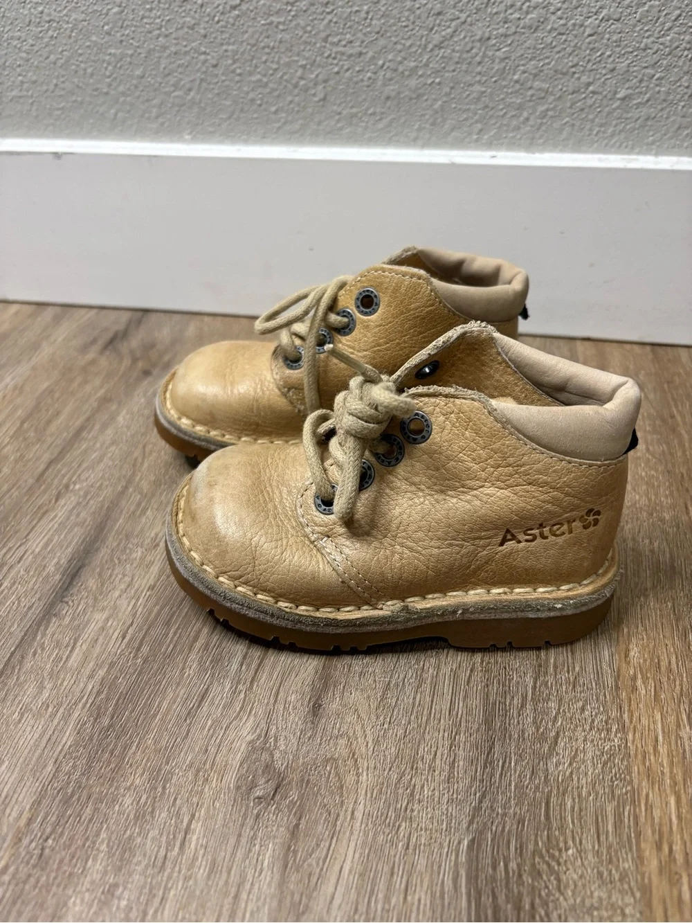 Aster Toddler Leather Ankle Boots Size 21 Tan Supportive First Walker Shoes